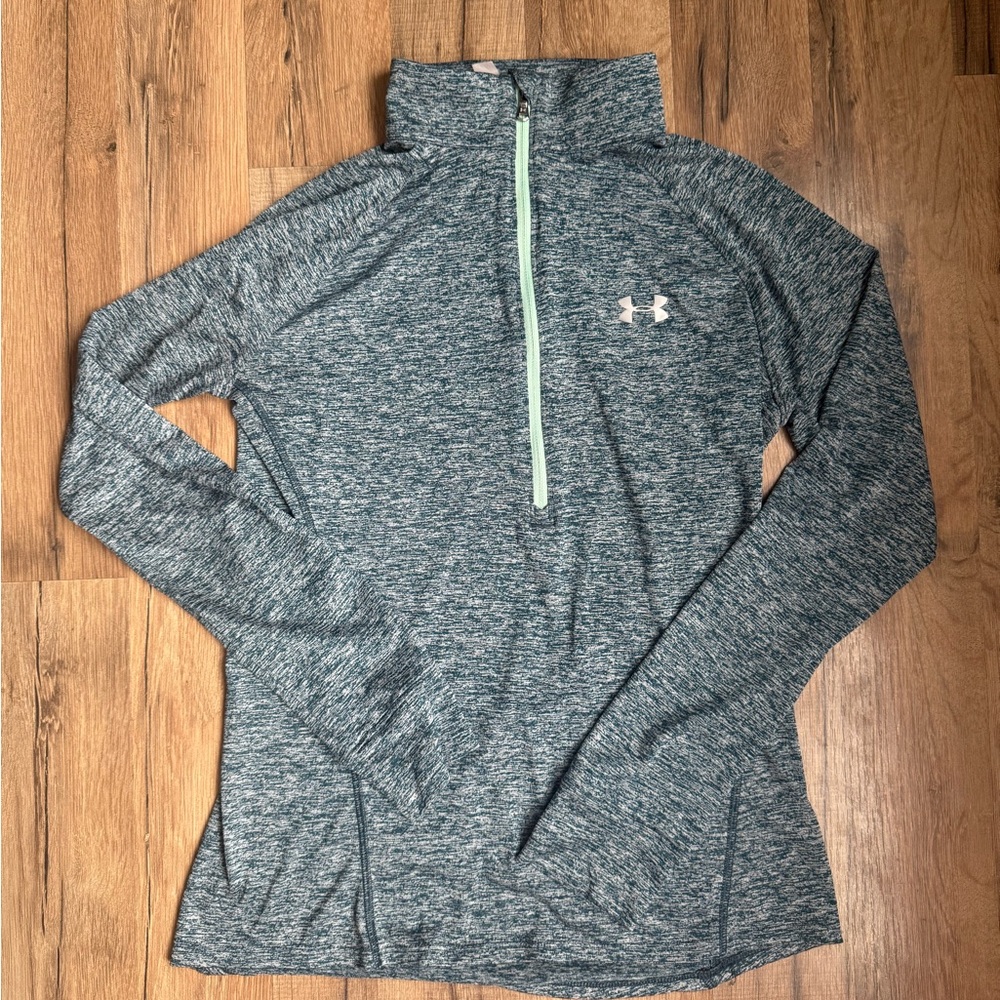 Under Armour Women's Heathered Teal Quarter-Zip Pullover
